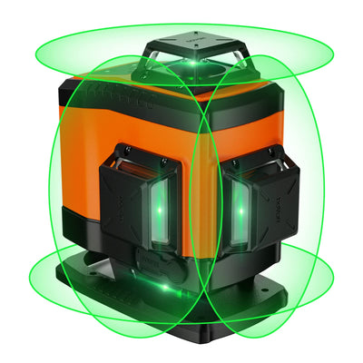 DOVOH 4x360° Laser Level 360 Self Leveling, 16 Line Laser Leveler for Construction Floor Tiling and Ceiling Rechargeable Green Beam 4D Plane Magnetic