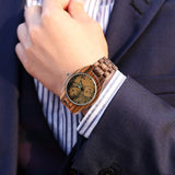 Godchoices Personalized Photo Wood Watch Engraved Text Double-Sided Custom Wrist Watch for Men Father Fiance Groomsmen Gifts Ideas Anniversary Godchoices