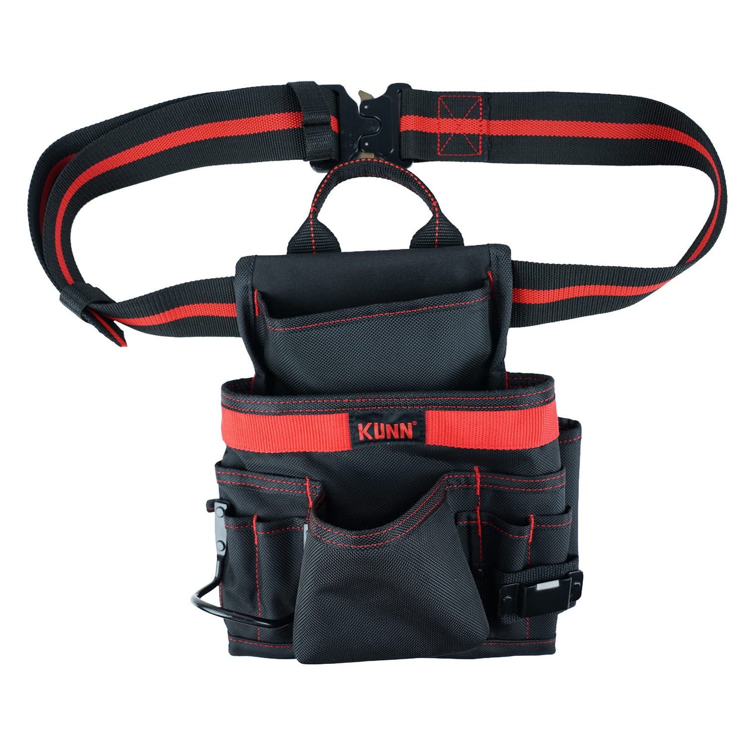 KUNN Carpenter Pouch Durable 10-Pocket Tool Belt with Hammer Loop,Tape Clip,Nail Tool Bag,Heavy Duty Quick Release Metal Buckle Tool Belts for KUNN