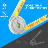 Miter Saw Protractor Angle Ruler, 360 Degree Measure Tool,Angle Finder Gauge with High Accuracy Bubble Level for Carpenters and All Building Trades AUSDTOOLS