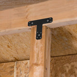 6 Pack Steel T Bracket for Wood, Black Pergola Brackets, Heavy-Duty Mending Plates for Wood, Flat Straight Steel Repair Fixing T Plate Bracket, elifeconnection