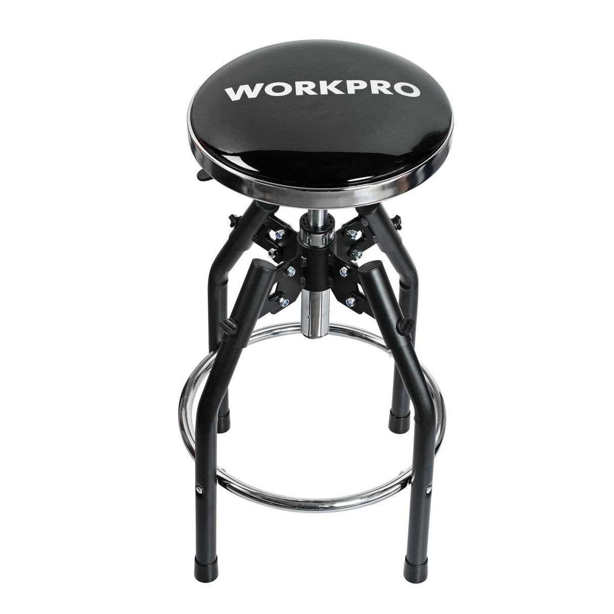 WORKPRO Heavy Duty Adjustable Hydraulic Shop Stool,Garage Bar Stool, 29in to 33.86in, 330-Pound Capacity, Black WORKPRO