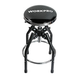 WORKPRO Heavy Duty Adjustable Hydraulic Shop Stool,Garage Bar Stool, 29in to 33.86in, 330-Pound Capacity, Black WORKPRO