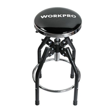 WORKPRO Heavy Duty Adjustable Hydraulic Shop Stool,Garage Bar Stool, 29in to 33.86in, 330-Pound Capacity, Black WORKPRO