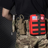 [2024 Upgrade] First Aid Kit,Survival Gear Outdoor Tactical Gear Set Military Grade Molle System for Camper Travel Hunting Hiking and Adventures（RED） Homestockplus