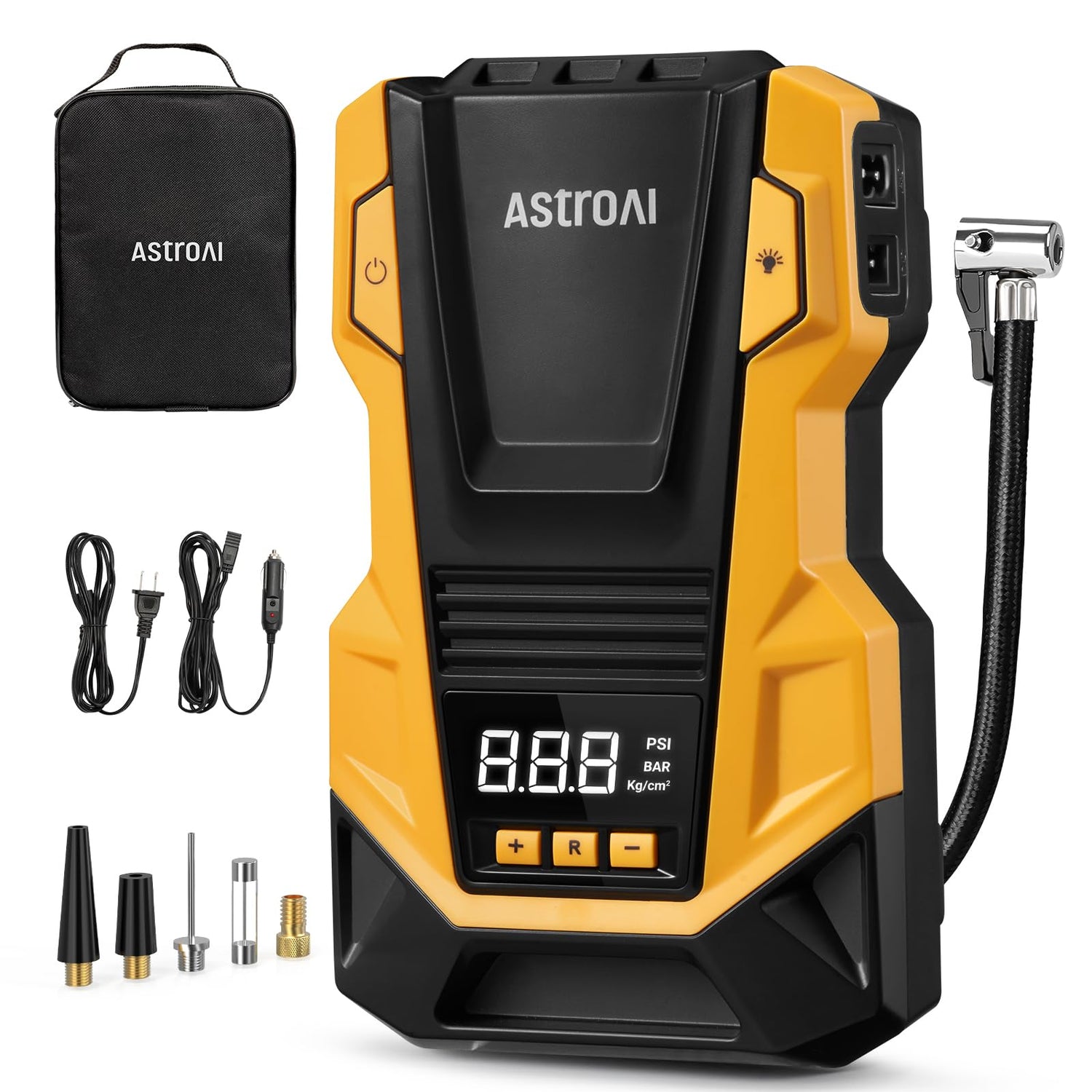 AstroAI AC/DC Tire Inflator Portable Air Compressor for Car, Air Pump for Car Tires, Car Accessories 150PSI with LED Light for Cars, Balls, AstroAI