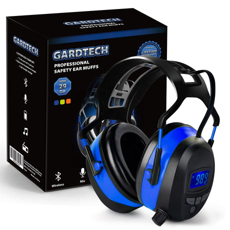 Gardtech Hearing Protection with Bluetooth, FM Radio Earmuffs, NRR 29dB Hearing Protection Headphones Noise Cancelling Headphones with MP3 for Mowing Gardtech