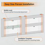 eShelf 2x6 ft Garage Shelving, 2-Pack Wall-Mounted Shelves for Garage, Kitchen, Pantry Storage, 800 lbs Total Load Capacity Gargae Wall Shelving, eShelf