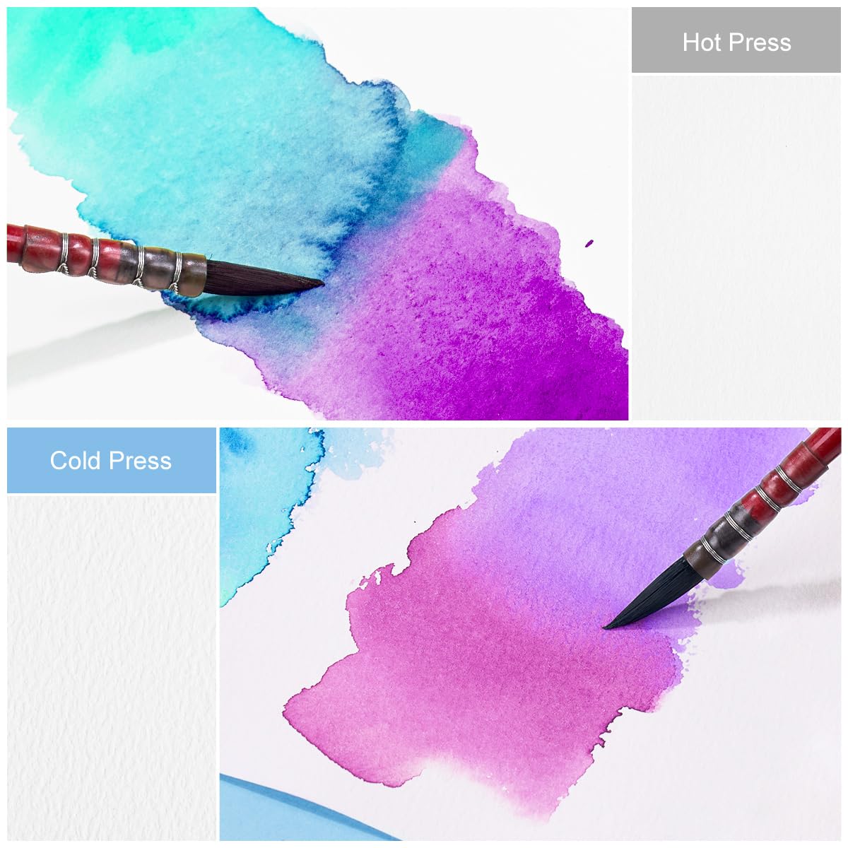 Lightwish Square Watercolor Journal,100% Cotton,300gsm/140lb,Acid-Free,24 Sheets Hot Press Watecolor Paper Sketchbook for Artists Adults Students,4.7 LIGHTWISH