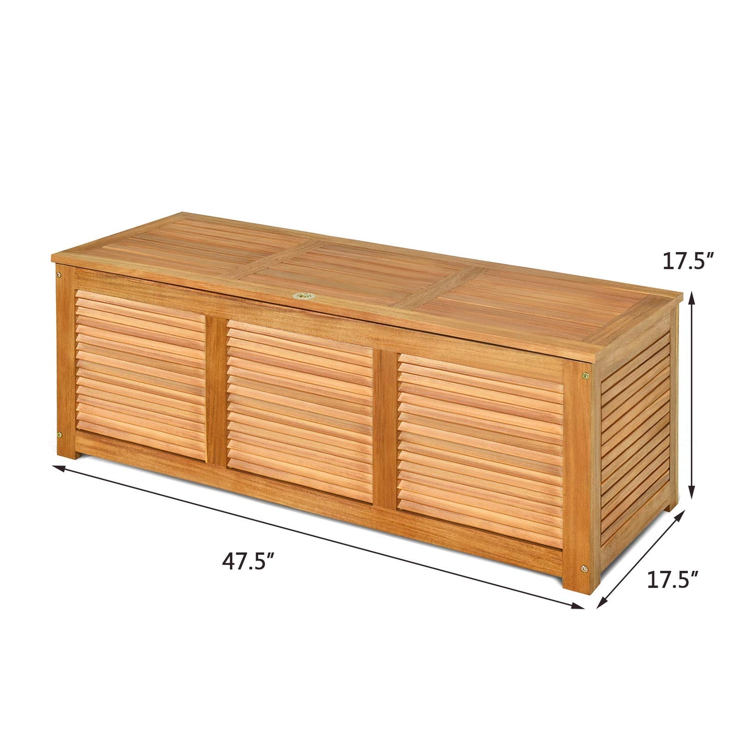 Tangkula 47 Gallon Acacia Wood Deck Box, Garden Backyard Storage Bench, Outdoor Storage Container for Patio Furniture Cushions and Gardening Tools
