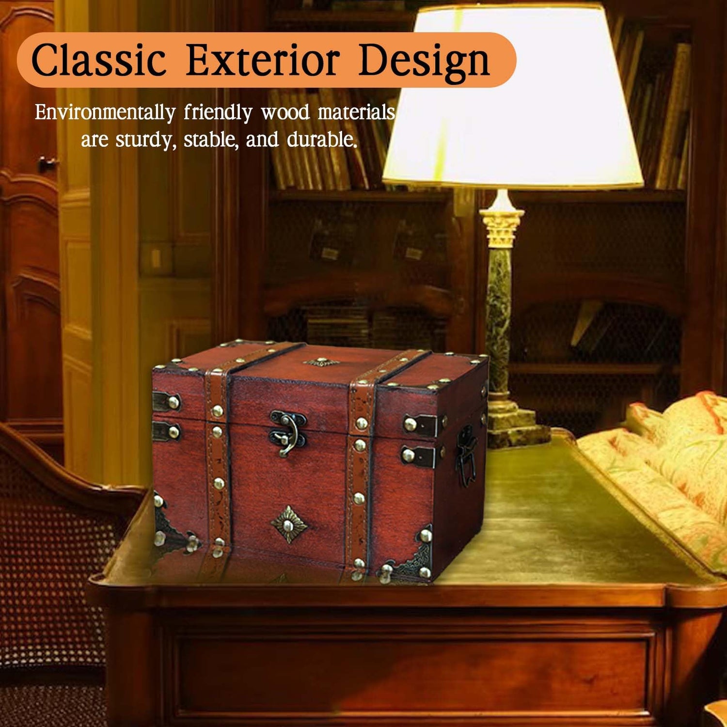 GemJelry Wooden Jewelry Box, Classical Wood Jewlery Box Jewelery Storage Box Case Holder Jewellery Chest Organizer Mom Gifts Mothers Day Gift for GemJelry