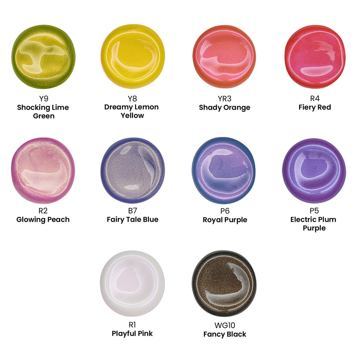 ARTEZA Iridescent Acrylic Paint, Set of 10 Chameleon Colors, 2 oz/60ml Bottles, High Viscosity Shimmer Water-Based, Blendable Paints, Art Supplies ARTEZA