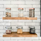 AUDRIELLE URBANDI, Rustic Floating Shelves, Set of 2, Hidden Bracket, Solid Wood, Heavy Duty, Wall Mounted Shelves, (Brown, 24Wx6D) WoodArtSupply