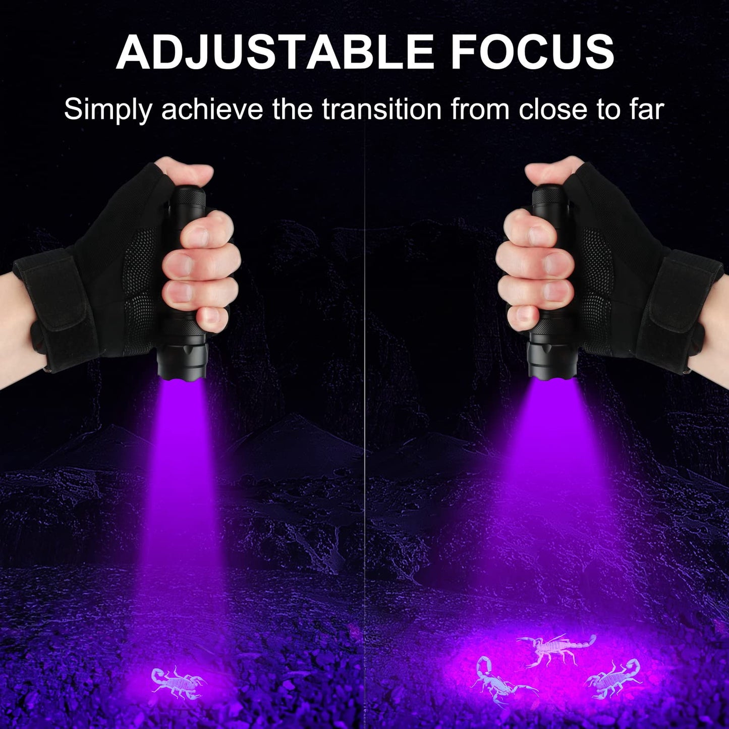ULTRAFIRE UV Flashlight 395-405 nm Led Blacklight for Curing UV Glue, Leak Detector, Pet Urine Stain