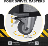 JAORD Tool Storage Cabinet with Wheels, Metal Garage Cabinet, Tall Storage Cabinet with Locking Doors, 3 Adjustable Shelves for Home Utility Room JAORD