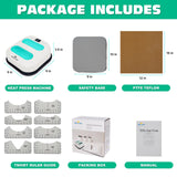 MECOLOUR Heat Press Machine for T Shirts, Portable Heat Press 9"X9" With Heat Press Mat, PTFE Teflon and 8 Pcs Tshirt Ruler Guide, Tshirt Press MECOLOUR
