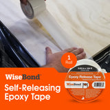 WiseBond - Self-Releasing Epoxy Tape, Extra Wide Adhesive Tape for Epoxy Molds & River Tables, Heat Resistant Resin Tape, Medium Tack Epoxy Resin WiseBond