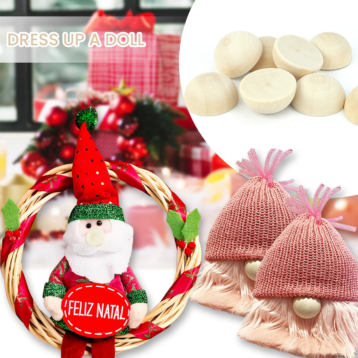 200 Pcs Half Wood Balls, Unfinished Round Split Wood Balls for Paint DIY Craft Kids Arts Toy Home Party Decoration (20mm) Tenalleys