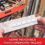 Starrett Spring Tempered Steel Rule with Satin Chrome Finish, Quick Reading and Inch Graduations - 6" Length, 4R Graduation Type, 3/64" Thickness - Starrett