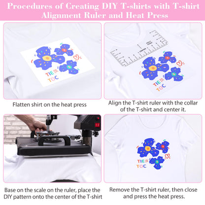 9pcs Tshirt Ruler Guide for Vinyl Alignment, T Shirt Rulers to Center Designs, PVC Measurement Template, Sewing Supplies Accessories Tools for Cricut