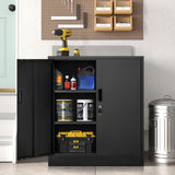YEEZER Metal Storage Cabinet with 2 Shelves. Steel Locking Storage Cabinet for Home, Office, Garage, Utility Room and Basement, 36.2" H x 31.5" W x YEEZER