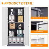 Anxxsu Metal Garage Storage Cabinet, 71" Locking Storage Cabinet with 2 Doors and 4 Adjustable Shelves, Lockable Metal Cabinet for Anxxsu