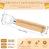 20 Pcs Stainless Steel Bottle Opener Bartender Wood Beer Opener Cider Wine Opener Bottle Opener with Wooden Handle Engraved Gift Set for Wedding Yetene