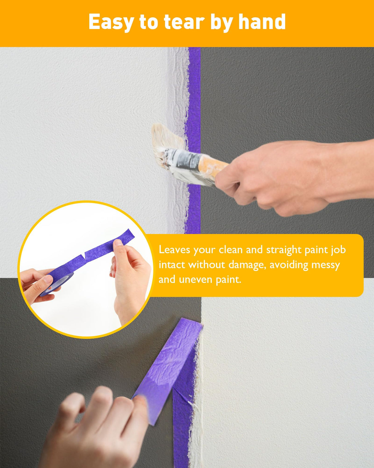 XEHAHOSH Upgrade Colored Masking Tape 0.65 in x 45 Ft x 3 Roll. Colored Tape Set. Suitable for DIY Supplies, Enhanced Viscosity, Easy to Tear, No XEHAHOSH