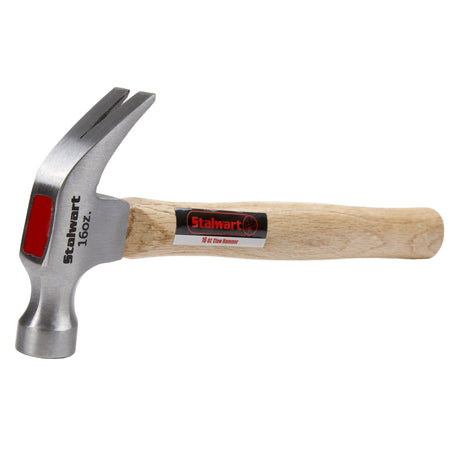 16-Ounce Claw Hammer - Basic Hand Tool for DIY and Woodworking with Natural Wood Anti-Vibration Handle and Drop-Forged Steel Head by Stalwart Stalwart