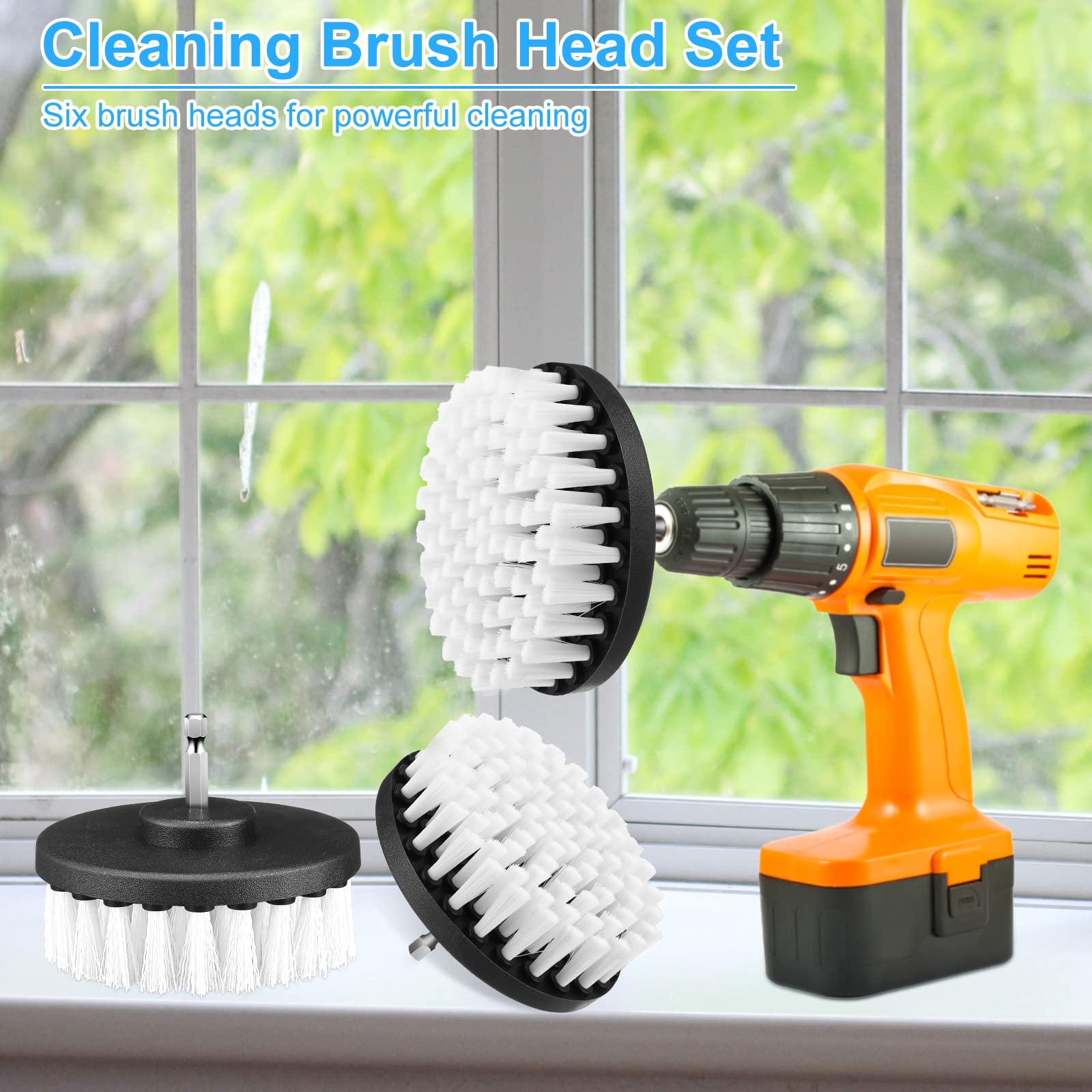 Drill Brush Attachment Power Scrubber Cleaning Kit Multi Purpose Drill Brush Set Drill Scrubber Brush Kit Cleaning Brushes for Drill Bathroom - WoodArtSupply