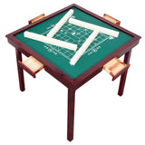 MJTABLE Wooden Mahjong Table, 35" Folding Square Card Tables, Wear-Resistant Nylon Desktop, Board Game Domino Table, Poker Cards, Mahjong, Board MJTABLE