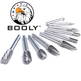 Premium–Grade Die Grinder Bits Carbide Burr Set ¼" Shank 10PC Double Cut Tungsten Rotary Rasp File for Metal Grinding Drill Bits for Makita Dewalt BOOLY