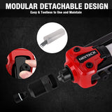 NEXTACK Rivet Gun Kit, 1/4 Pop Rivet Gun with 350 Assorted Rivets, 13" Full Metal Heavy Duty Riveter Tool Setter with 5 Interchangeable Nosepieces NEXTACK