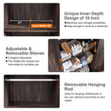 OKD 32'' Rustic Farmhouse Armoire with Adjustable Shelves and Barn Doors OKD