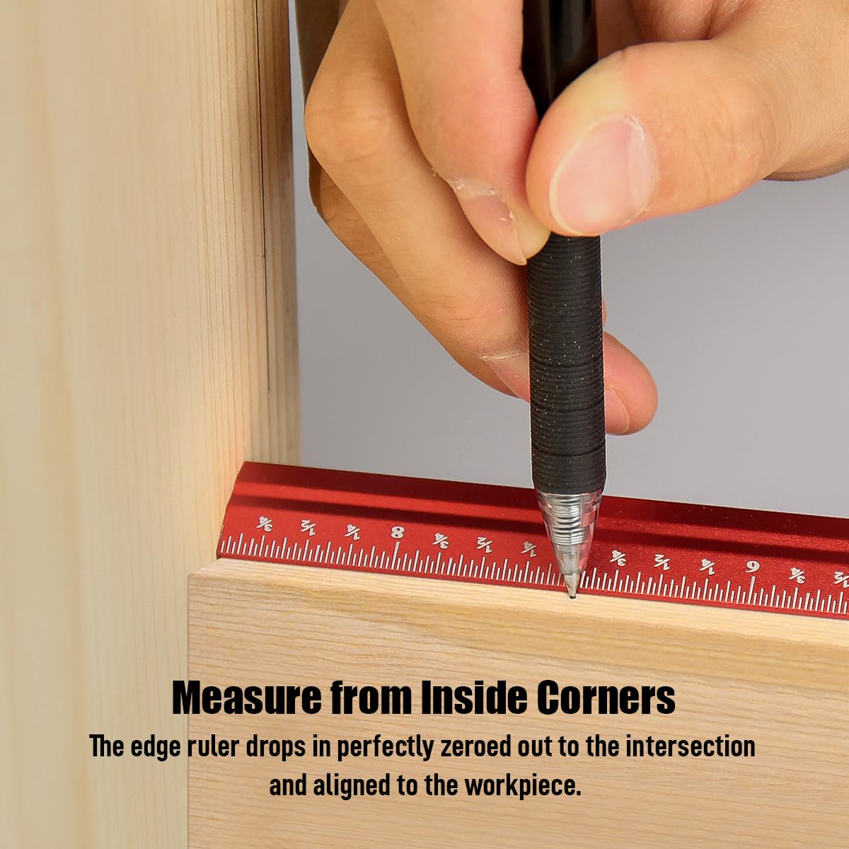 Woodworking Edge Ruler Set Corner Rulers Precision Edge Measuring Ruler V Shaped Straight Ruler 7/9/13 Inch - WoodArtSupply