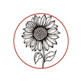 Sunflower Pattern Leather Branding Iron with Wooden Handle – Durable BBQ Heat Stamp for Crafting and Baking SUPERFINDINGS