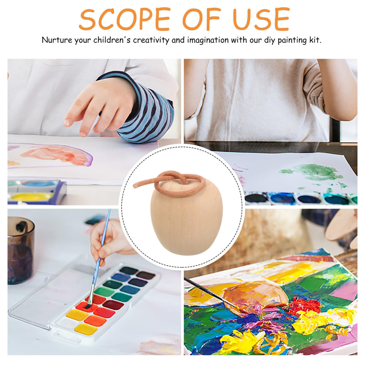 ABOOFAN Unfinished Wooden Apples 5pcs Wooden Crafts DIY Unpainted Fruit Shape Art Crafts for Color Painting Wooden Mini Wooden Peg Dolls ABOOFAN