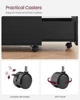 VASAGLE 2-Drawer File Cabinet, Locking Wood Filing Cabinet for Home Office, Small Rolling File Cabinet, Printer Stand, for A4, Letter-Size Files, VASAGLE