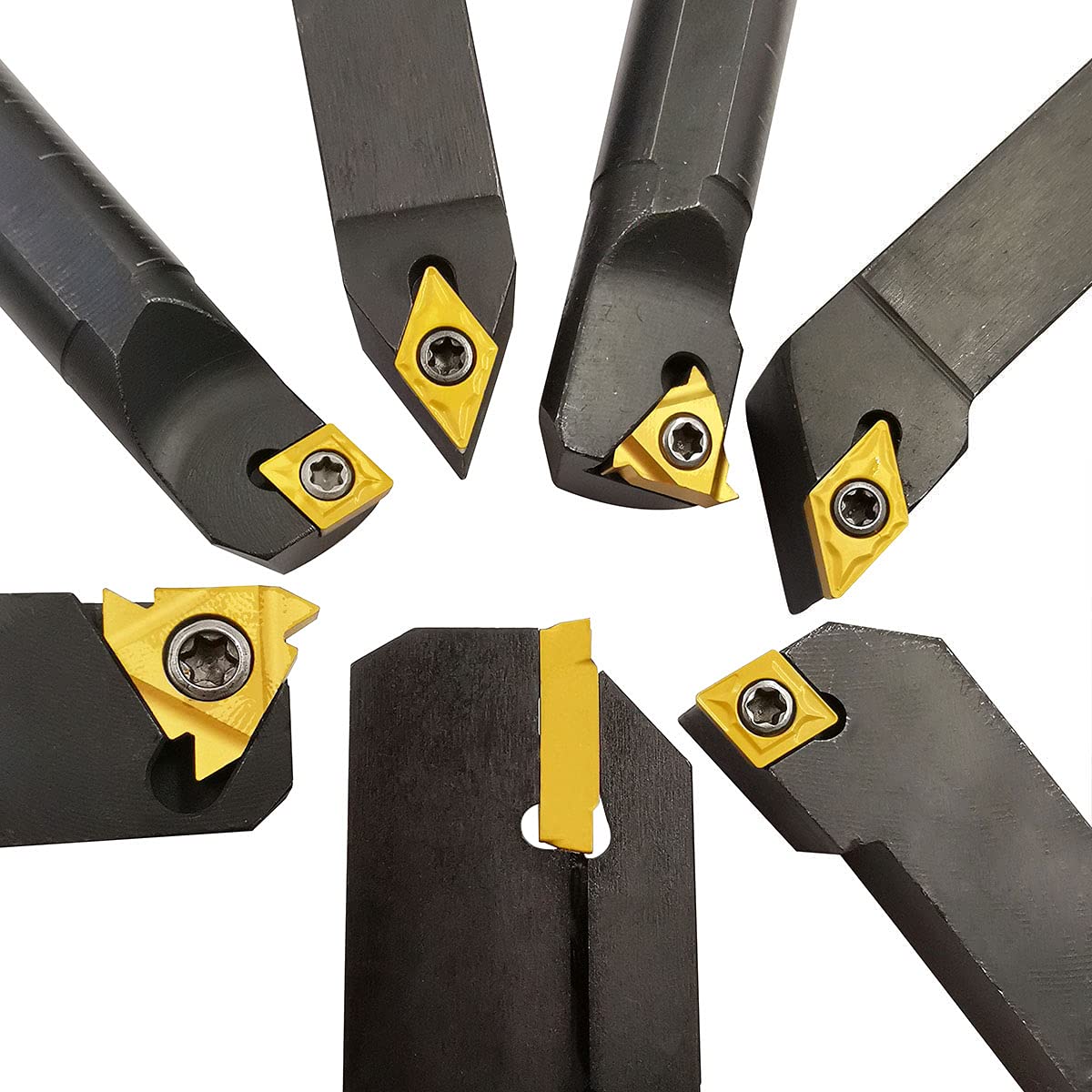 ASZLBYM 21PCS 1/2"/12mm Shank Indexable Carbide Lathe Turning Insert Tool Holder Bit Set for Turning Grooving Threading Boring with Indexable Carbide ASZLBYM