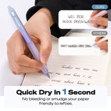 WRITECH Retractable Gel Ink Pens: 0.7mm Black-Ink Aesthetic Gradient Color Barrel Soft Grip Medium Point Pen 5ct with 5 Refills for Journaling Smooth WRITECH