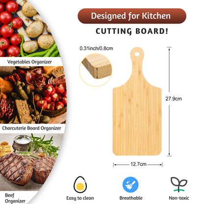 Zubebe 50 Pcs Bulk Bamboo Cutting Board Wood Chopping Board Blank Laser Engraving Serving Board Charcuterie Boards for Mother's Day Wedding - WoodArtSupply