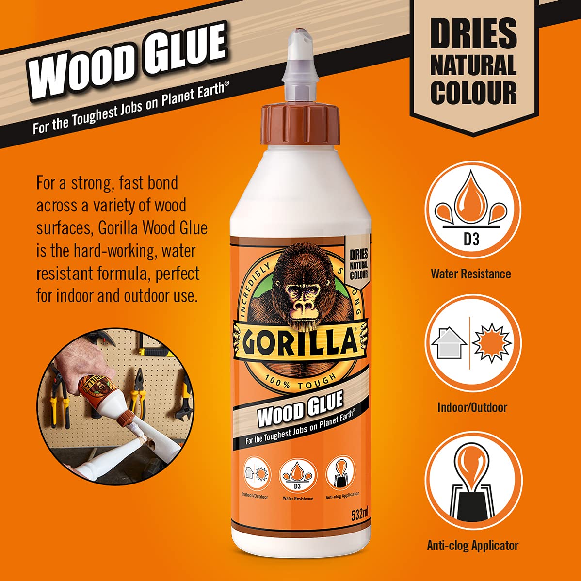 Gorilla Wood Glue 236 ml Gorilla