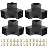 Woodworks Pergola pergola Brackets 3-Way Right Angle Corner Bracket DIY Elevated Wood Stand 4PACK with Screws for 4x4 (Actual: 3.5x3.5 Inch) Lumber Likeem