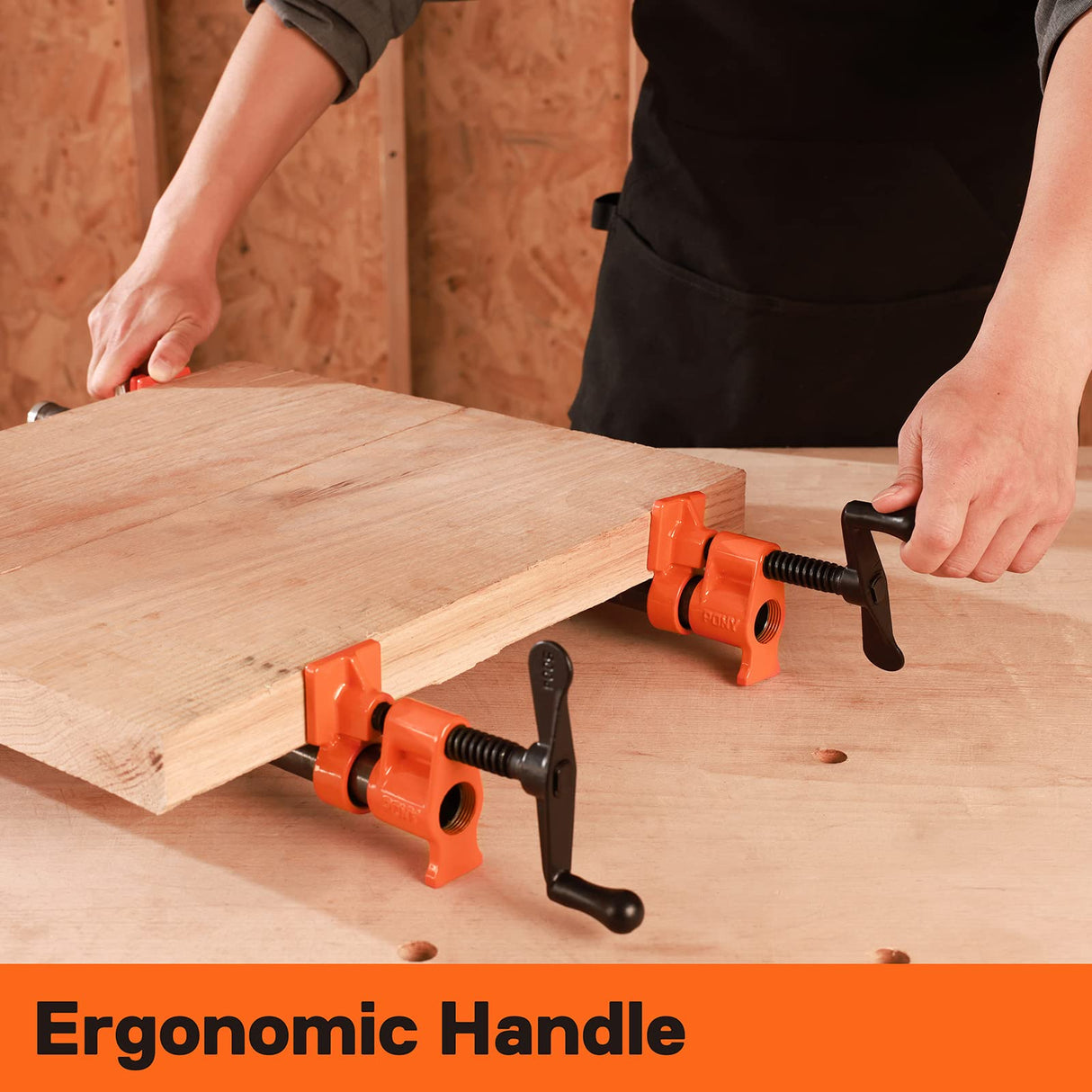 PONY 2-Pack 50 Wood Gluing Pipe Clamp Fixture for 3/4 Inch Black Pipe PONY