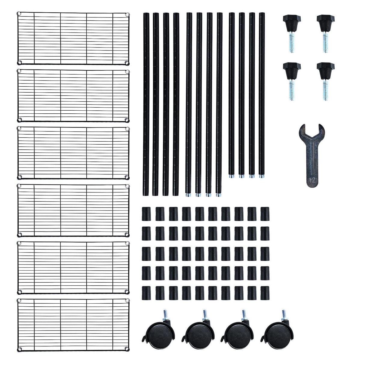Simple Deluxe Heavy Duty 3-Shelf Shelving with Wheels, Adjustable Storage Units, Steel Organizer Wire Rack, Chrome Simple Deluxe