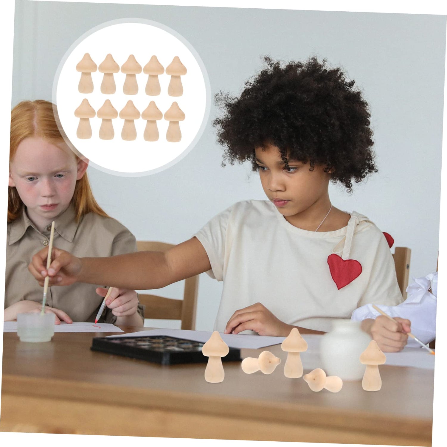 NOLITOY 10pcs Wooden Mushroom DIY Wood Mushroom Unfinished Wood Toy Wooden Peg Dolls Wooden People Body Unpainted Wood Mushroom Home Decorations NOLITOY