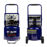 Stealth 12 Gallon Ultra Quiet Air Compressor, 1.5 HP Oil-Free Peak 150 PSI 68 Decibel Air Compressor,5 CFM @ 40 PSI 4 CFM @ 90 PSI Silent Portable Stealth