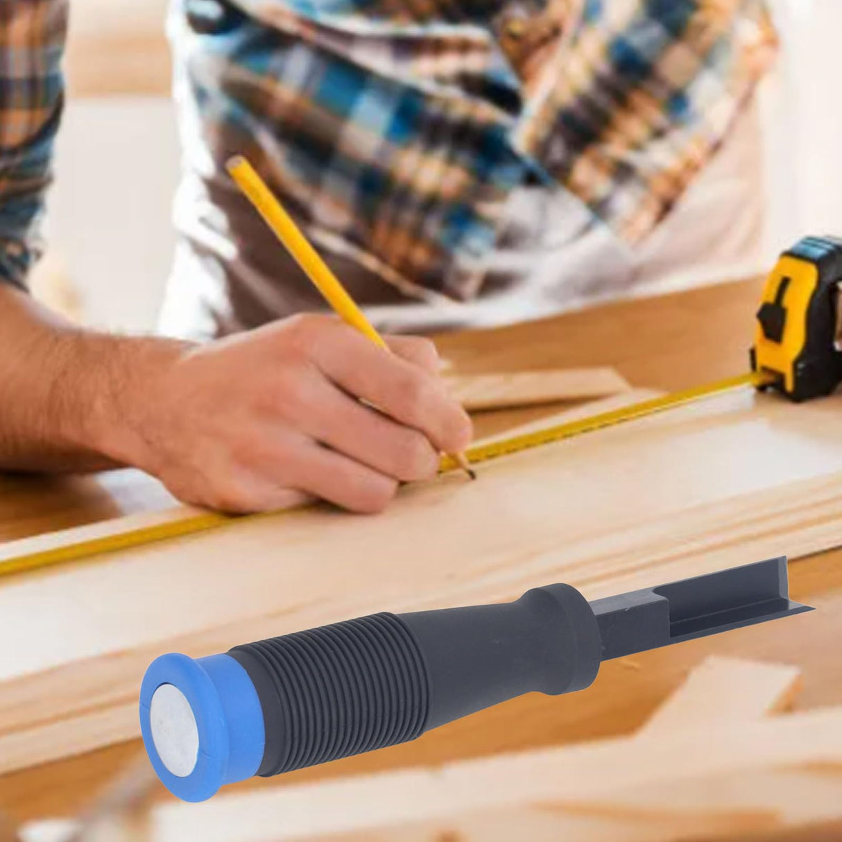 Right Angle Chisel, ChromeSteel Professional Wood Chisel with TPR Handle, Right Angle Woodworking Corner Chisel, Corner Punch Chisel for Woodworking Cryfokt