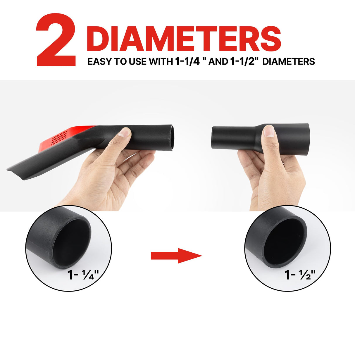 Shop-Vac Nozzle Kit with LED Light, 1-1/4" Air Driven Glowing Utility Nozzle for AC Wet Dry Shop Vacuum, 1-1/2" Adaptor Included, No Battery Required Shop-Vac