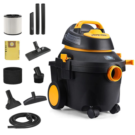 Shop-Vac 4 Gallon 5.5 Peak HP Wet/Dry Utility Vacuum with SVX2 Motor Technology, 3 in 1 Function Portable Shop Vacuum with Cart, Attachments, 5914000 Shop-Vac
